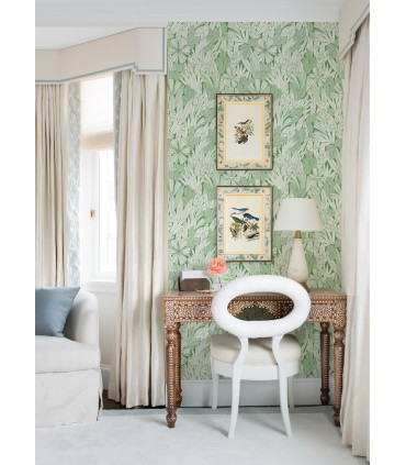 4081-26345 - Bannon Green Leaves Wallpaper by A Street