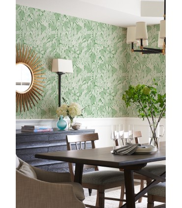 4081-26345 - Bannon Green Leaves Wallpaper by A Street