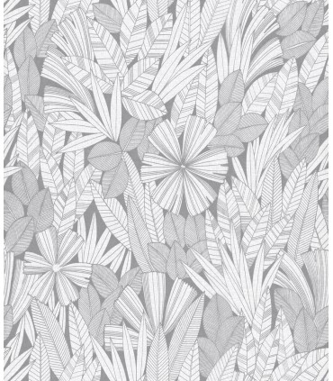 4081-26344 - Bannon Grey Leaves Wallpaper by A Street