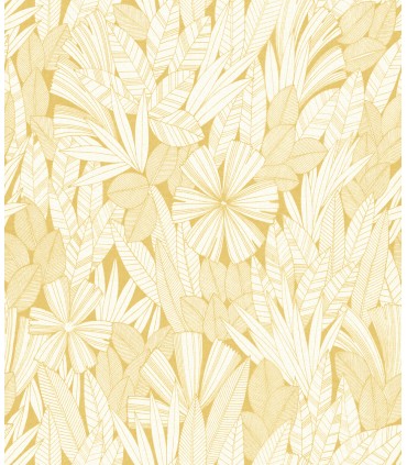 4081-26343 - Bannon Yellow Leaves Wallpaper by A Street
