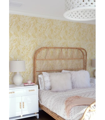 4081-26343 - Bannon Yellow Leaves Wallpaper by A Street