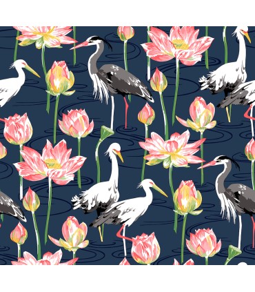 4081-87550 - Barton Navy Heron Wallpaper by A Street