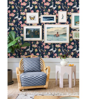 4081-87550 - Barton Navy Heron Wallpaper by A Street