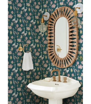 4081-87552 - Barton Teal Heron Wallpaper by A Street