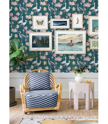 4081-87552 - Barton Teal Heron Wallpaper by A Street