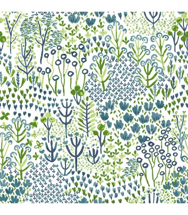 4081-26347 - Chilton Teal Wildflowers Wallpaper by A Street