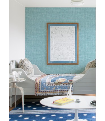 4081-26352 - Emerson Light Blue Faux Linen Wallpaper by A Street