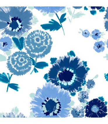 4081-26324 - Essie Blue Painterly Floral Wallpaper by A Street