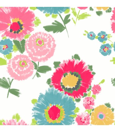 4081-26326 - Essie Pink Painterly Floral Wallpaper by A Street