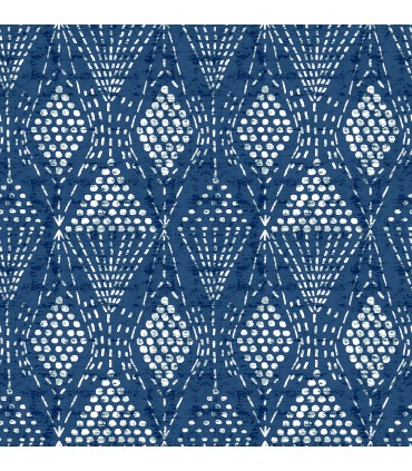 4081-26320 - Grady Blue Dotted Geometric Wallpaper by A Street