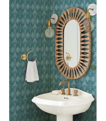 4081-26318 - Grady Teal Dotted Geometric Wallpaper by A Street