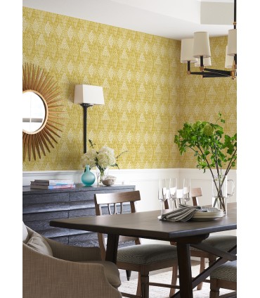 4081-26321 - Grady Yellow Dotted Geometric Wallpaper by A Street