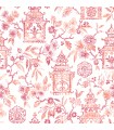 4081-26313 - Helaine Coral Pagoda Wallpaper by A Street