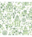 4081-26312 - Helaine Green Pagoda Wallpaper by A Street