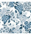 4081-26304 - Irina Blue Floral Blooms Wallpaper by A Street