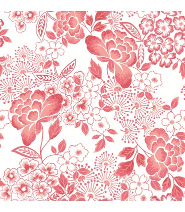 4081-26301 - Irina Coral Floral Blooms Wallpaper by A Street