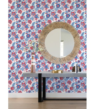 4081-26338 - Jana Red Jacobean Wallpaper by A Street