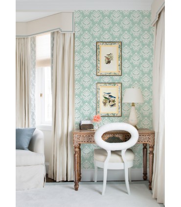 4081-26327 - Keaton Aqua Medallion Wallpaper by A Street