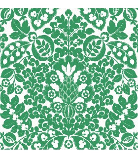 4081-26333 - Marni Green Fruit Damask Wallpaper by A Street