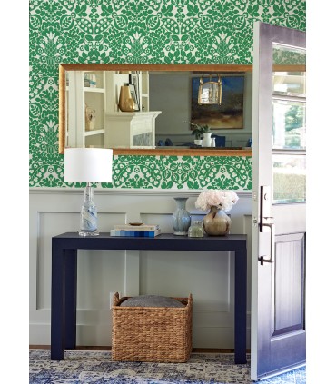 4081-26333 - Marni Green Fruit Damask Wallpaper by A Street