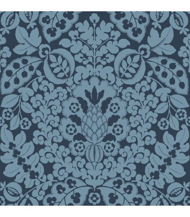 4081-26334 - Marni Navy Fruit Damask Wallpaper by A Street