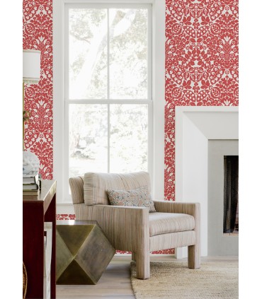 4081-26336 - Marni Red Fruit Damask Wallpaper by A Street