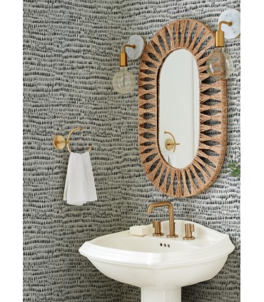 4081-24354 - Runes Charcoal Brushstrokes Wallpaper by A Street