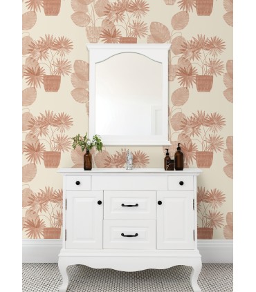 4014-87556 - Aida Pink Potted Plant Wallpaper by A Street