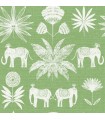 4014-26435 - Bazaar Green Elephant Oasis Wallpaper by A Street