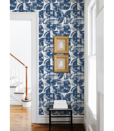 4014-26407 - Giulietta Blue Painterly Geometric Wallpaper by A Street