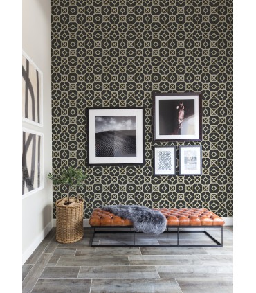 4014-26409 - Livia Black Trellis Wallpaper by A Street