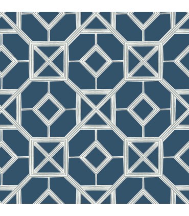 4014-26411 - Livia Dark Blue Trellis Wallpaper by A Street