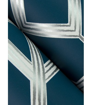 4014-26411 - Livia Dark Blue Trellis Wallpaper by A Street