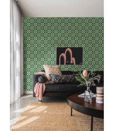 4014-26410 - Livia Green Trellis Wallpaper by A Street