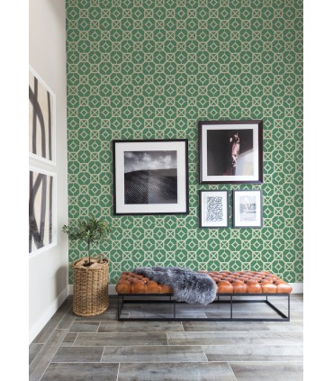 4014-26410 - Livia Green Trellis Wallpaper by A Street