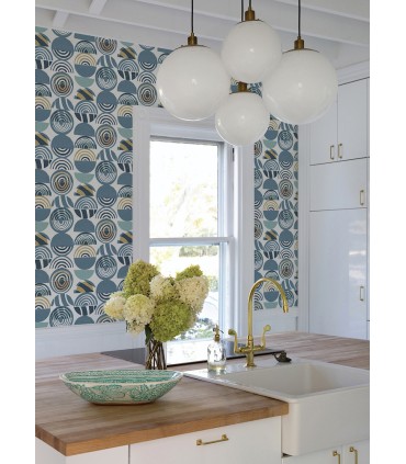 4014-26446 - Mahe Blue Mod Geometric Wallpaper by A Street