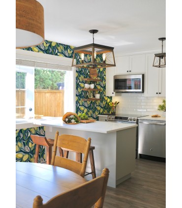 4014-26422 - Meyer Blue Citrus Wallpaper by A Street