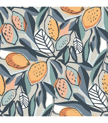 4014-26421 - Meyer Teal Citrus Wallpaper by A Street