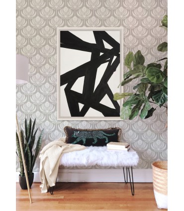 4014-26425 - Palmier Grey Lotus Fan Wallpaper by A Street