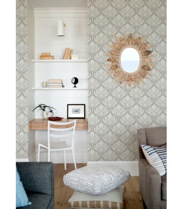 4014-26425 - Palmier Grey Lotus Fan Wallpaper by A Street