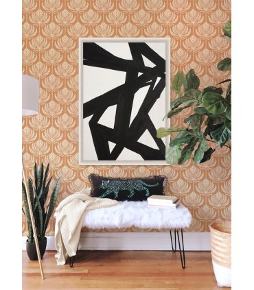 4014-26423 - Palmier Orange Lotus Fan Wallpaper by A Street