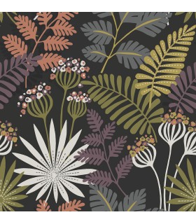 4014-26447 - Praslin Black Botanical Wallpaper by A Street