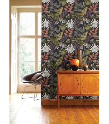 4014-26447 - Praslin Black Botanical Wallpaper by A Street