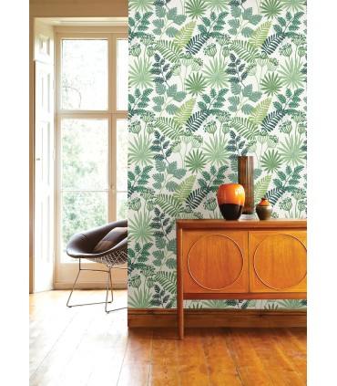 4014-26448 - Praslin Green Botanical Wallpaper by A Street