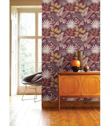 4014-26449 - Praslin Merlot Botanical Wallpaper by A Street