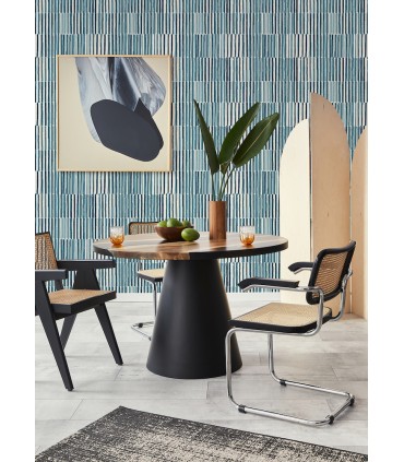 4014-26414 - Sabah Teal Stripe Wallpaper by A Street