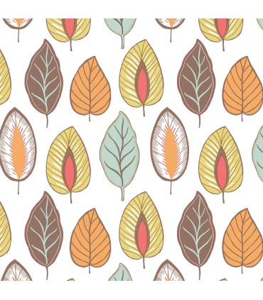 JJ38011 - Chic Leaf Wallpaper-Rewind by Norwall