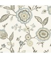 GO8234 - Dahlia Blooms Cotton/Sky Wallpaper- Greenhouse by York