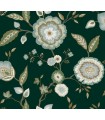 GO8236 - Dahlia Blooms Forest/Seafoam Wallpaper- Greenhouse by York