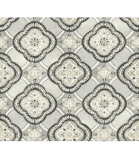 GO8213 - Garden Trellis Onyx Wallpaper- Greenhouse by York